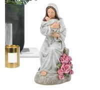 Statua Madre Che Tiene Il Figlio | Scultura Familiare Da Scrivania | Figurina In Resina Con Luce LED Per La Festa Della Mamma Per Vetrina O Libreria