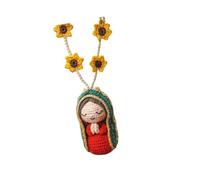 Statua Maria Decorazione interna per auto Ciondolo vergine all ' uncinetto, ornamento da appendere, figurine della Beata Madre Regalo religioso Statua Decorazione interna Ciondolo vergine Figurine