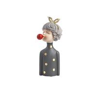 Statua Moderna Mezzobusto Bubble GIrl, Ragazza Chewing Gum in resina cm 21