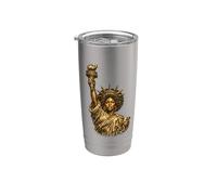 Statua Nera della Libertà, USA, Mese della Storia Nera Bicchiere termico in acciaio inox doppia parete