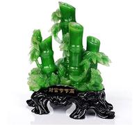 Statua Ornamentale Statua di bambù Fortunato e Rana di Denaro, attira ricchezza e buona Fortuna, Decorazione per Ufficio o casa, Verde