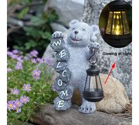 Statua Orso Illuminato Solare Efficiente per Giardino Paesaggistica Materiale Re