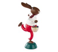 Statua Pasqua Coniglio Eierdieb Con Cestino Rosso 34 CM Eierjäger Korbhase
