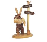 Statua Pasqua Coniglio Escursionisti Am Cartello Natura Piccolo H=14 CM Nuovo