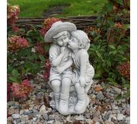Statua per bambini e ragazzi statua in pietra 43 cm 15 kg grigio cemento anti...