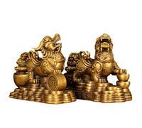 Statua Pi Yao in ottone, 11,9 cm, ornamento Feng Shui che attira ricchezza, prosperità e buona fortuna, per decorare la casa, ideale come regalo di inaugurazione della casa e di apertura aziendale