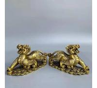 Statua Pixiu in rame puro Feng Shui, statuetta in bronzo Pixiu, statua di drago bestia, statua di spiriti maligni, amuleto, simbolo di ricchezza per una buona protezione, decorazione per la casa.