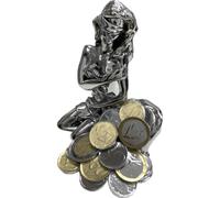 Statua Portafortuna Argento 696 Dea Bendata con Monete 10 cm