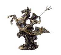 Statua Poseidone Nettuno Dio del mare, resina bronzata rifinita a mano h. c 31