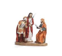 Statua Presepe Pasquale Gruppo Processo a Gesù Scena Via Crucis 14.6 x 15,2 x 6,7 cm in Resina