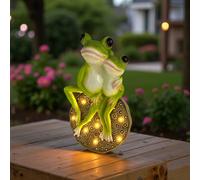 Statua rana passerella giardino luci solari giardino interruttore automatico ind