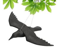 Statua realistica di corvo volante Falcon Decoy con corde sospese | Esca per falchi volanti per la decorazione del giardino esterno e l'uso come deterrente per gli uccelli