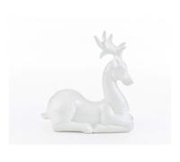 STATUA RENNA IN PORCELLANA BIANCA LUCIDA IDEA REGALO ADDOBBO DECORO NATALE