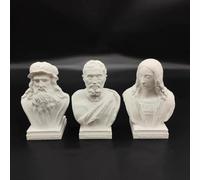 Statua rinascimentale con busto di Leonardo da Vinci, stampa 3D di Michelangelo, scultura per soggiorno, decorazione per casa, scrivania, statuetta della collezione Raffaello Santi (3 pezzi)