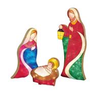 Statua Sacra Famiglia Stakes Garden Decor Presepe Set di Statuette per