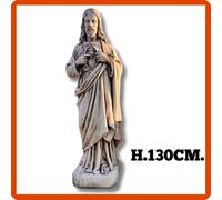 Statua sacro cuore Gesù da giardino per esterno scultura in cemento marmo H.130