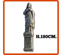 Statua sacro cuore Gesù da giardino per esterno scultura in cemento marmo H.180