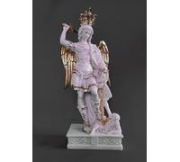 Statua San Michele Arcangelo cm27-45 , in resina , corona e spada