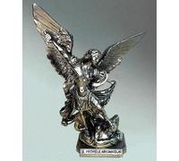 Statua San Michele Arcangelo Scultura Religiosa Resina Finitura Bronzo 30 cm