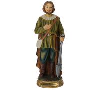 Statua Sant'Isidoro agricoltore resina dipinta 20 cm