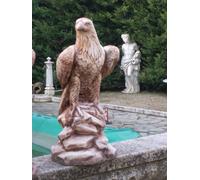 STATUA SCULTURA AQUILA REALE DA GIARDINO PER ESTERNO IN CEMENTO MARMO E PIETRA