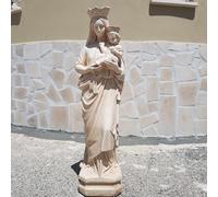 STATUA SCULTURA DELLA MADONNA DEL CARMELO CARMINE IN CEMENTO PER ESTERNO H 80 CM