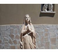 STATUA SCULTURA DELLA MADONNA DI LOURDES VERGINE MARIA CON BASE PER ESTERNO H130