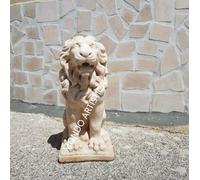 STATUA SCULTURA LEONE SEDUTO PER ESTERNO DA GIARDINO IN CEMENTO MARMO PIETRA