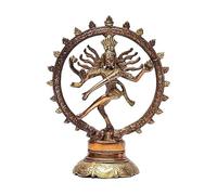 Statua Shiva Nataraj 20 Centimetri Ottone Bicolore Signore della Danza