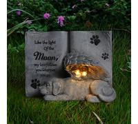 Statua solare a forma di angelo per cani, pietra commemorativa per cani, regalo commemorativo per cani o pietra commemorativa da giardino, come la luce della luna...