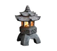 Statua solare da giardino in resina lanterna pagoda con luce solare automatica