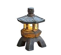 Statua solare da giardino in resina lanterna pagoda con luce solare automatica