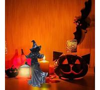 Statua spettrale di Halloween, giocattolo di Halloween, 50,8 cm, in resina con lampada, scultura a forma di messaggero inferno spettrale, scultura da giardino, decorazione per cortile, strega