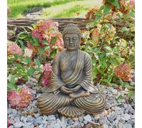 Statua statua in pietra Buddha Feng Shui 42 cm 19 kg oro cemento bianco antigelo