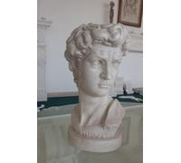 STATUA STATUE BUSTO DAVID ALT. 34 ARREDO DA GIARDINO NO PIETRA POLVERE DI MARMO