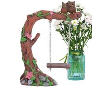 Statua swing - piccola scultura decorativa per paesaggio | Figura del gufo in swing | Tavolo da notte in resina, scaffale, scrivania, tavolo da toeletta, avvolgimento della finestra, vetrina, giardino
