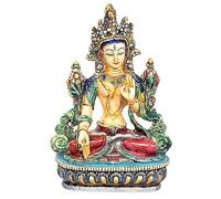 Statua Tara Bianca Dipinta Drolma Energia Femminile Dea Divinità Statuina Yoga