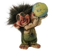 Statua Troll Con Mappamondo Portafortuna Nyform 840016