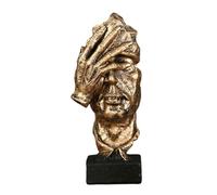 Statua unica con personaggi astratti, non parlare, scultura in miniatura, ornamento per la casa o la scrivania, collezione di appassionati d'arte