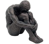 Statua Uomo in Resina Bronzata, Uomo in Ginocchio, 40x23x33 cm
