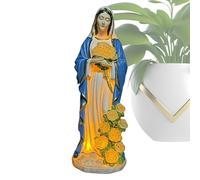 Statua Vergine Maria Luce Solare Da Esterno - Statuetta Decorativa Solare In Resina,Statuina della Beata Vergine Maria da Esterno - Per Giardino Cortile Prato Paesaggio Patio Interno Mensola S