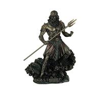 Statua Veronese con finitura in bronzo metallizzato God Poseidon