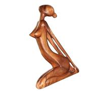 Statua Yoga - Elegante Statuina di Donna in Meditazione, Scultura Spirituale in Legno | Ornamento con Dettagliata, Mindfulness Artistica con Angolo Zen, Espositore per Studio Yoga, per Casa, Giar