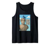 Statue and Pigeon Quotes Wise, Luck Illustration Graphic Canotta