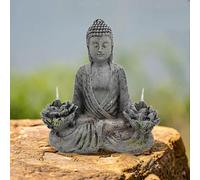 Statue Buddha con figurina in resina a luce solare per il cortile degli
