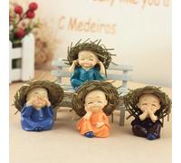 Statue Buddha Set 4PZ 6cm Resina per for cappello Monaci per Brasiliano per F