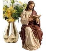 Statue cattoliche per la casa seduto lettura Figurine | Statuetta religiosa per cappella della chiesa, libreria, dormitorio, appartamento, cucina, soggiorno, casa