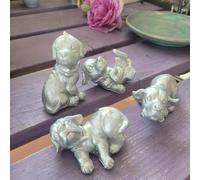 statue cera Set Cagnolini idea regalo raro da collezione C4 cane artigianale