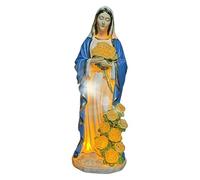 Statue da Esterno della Madonna | Statuetta Luminosa Da Giardino In Resina A LED Solare | Statue Da Esterno Della Beata Madre | Per Giardino Cortile Prato Paesaggio Patio Interno Mensola Scriv