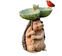 Statue da giardino for esterni, statua da esterno a forma di riccio, decorazione da giardino in resina marrone, 15x10x21 cm, statua da giardino for decorazioni da esterno(B)